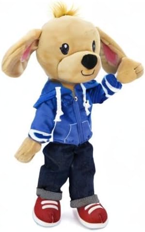 Playtime by Eimmie Soft Baby Doll Dougie The Dog - 14" Plush Rag Doll with Clothes, Embroidered Features for Girls, Boys, Toddlers & Infants - Educational Stuffed Animal for Imaginative Play