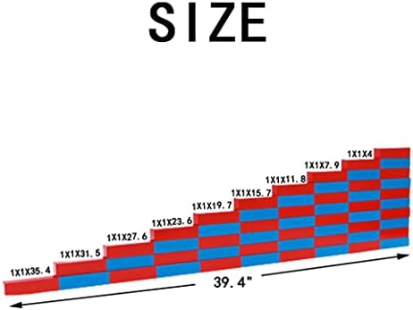 Montessori Numerical Rods for 4+ Year Olds - Blue and Red Wooden Math Game Without Digital Cards - Preschool Learning and Sensory Toys for Toddlers