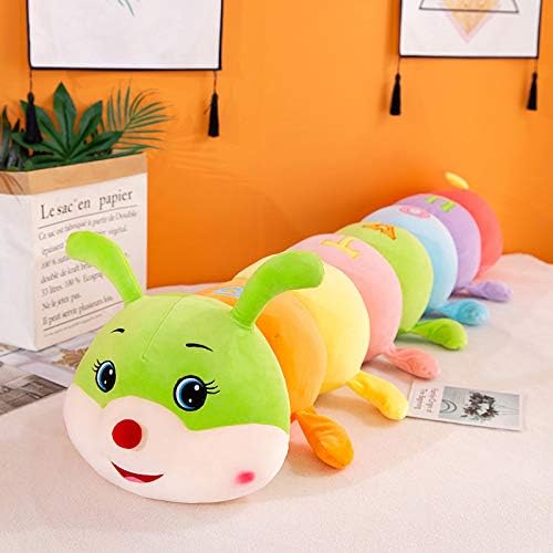 Multicolor Caterpillar Stuffed Animal Big Hugging Pillow Cute Plush Soft Pillow Doll,Giant Plush Toy,Gifts for Girl Boy Babies Birthday (35.4inch/90cm)