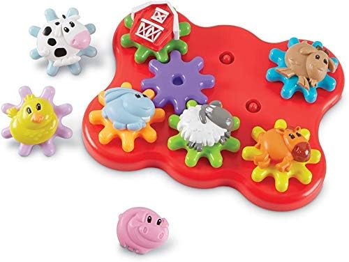 Learning Resources Barnyard Friends Build & Spin - Toddler Sensory Toys, Montessori Building Set, Preschool STEM, Busy Board Cogs and Gears for Kids, Fine Motor Skills, Gifts for Boys and Girls