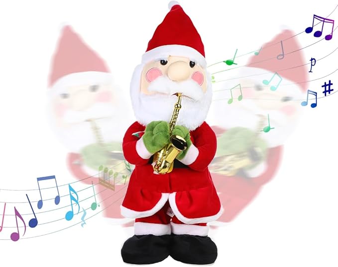 Twisting Singing Christmas Tree Santa Claus Reindeer Electric Musical Dancing Repeat What You Say Interactive Animated Plush Doll Figures with Songs Lights Funny Talking Glowing Doll Xmas Gift Decor