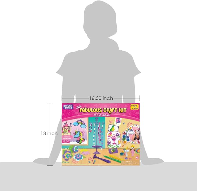 Imagimake Fabulous Craft Kit | 20 Art and Craft Activities - Creative Toy & DIY Set | Arts and Crafts for Kids | Christmas Activities for Kids | Christmas Gifts for 5 6 7 8 9 10 11 12 Years Old Girls