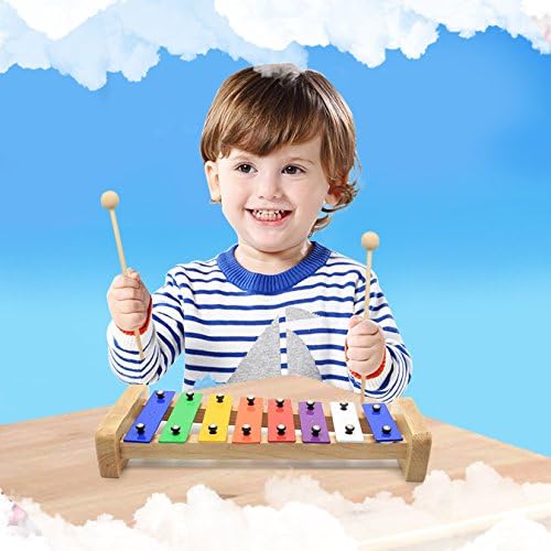 CeleMoon 15 Tone Natural Wooden Xylophone for Adults Kids Toddler with Multi-Colored Metal Bars, Music Instrument Gifts Toys for Preschool Educational Learning