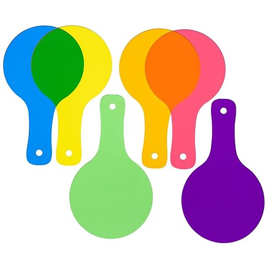 LEARNING ADVANTAGE Color Paddles - Set of 6 - Hands-on Teaching Aid - Color Learning for Toddlers