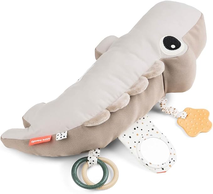 Done by Deer Tummy Time Pillow 3-6 Months - Activity and Tummy Time Toy for Baby 3 Months+ - Soft Floor Pillow with Baby Teething Toys, Small Mirror, Tags, and Crinkle Sounds for Sensory Exploration