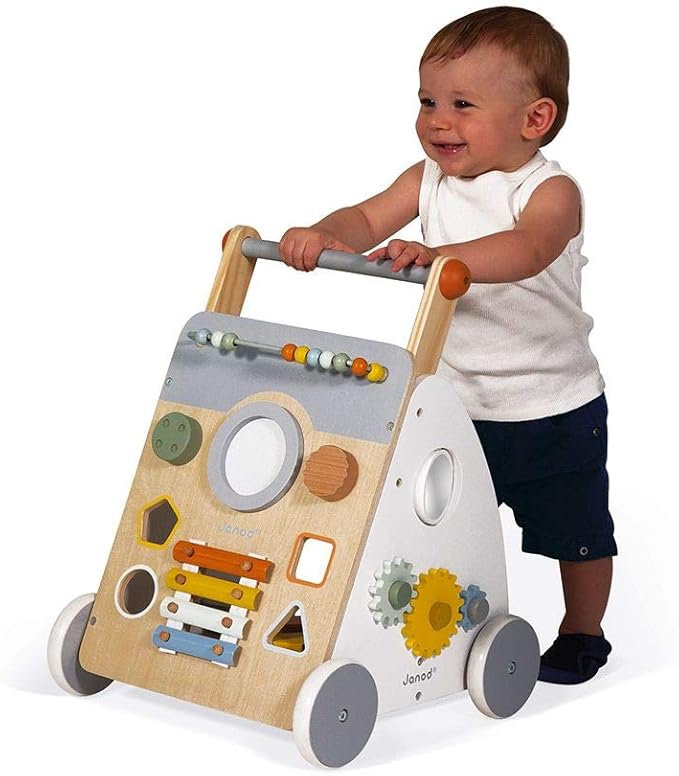 Janod Sweet Cocoon Wooden Multi-Activity Baby Walker - Ages 12 Months+ - J04410