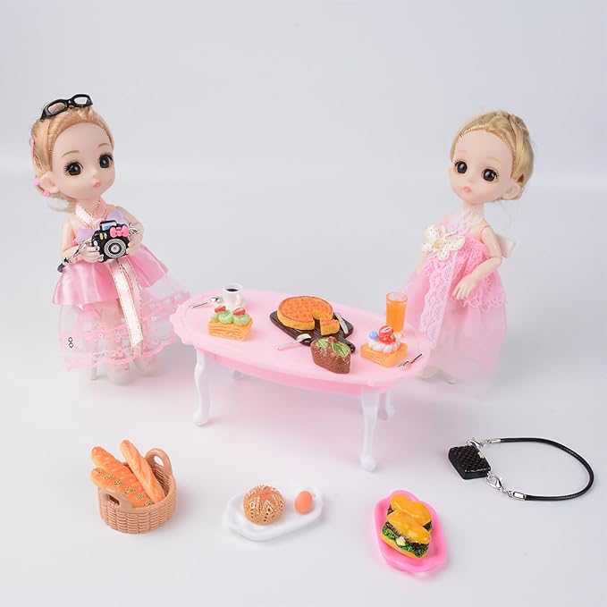100 Pcs Dollhouse Mini Cosmetic Set,Miniature Bathroom Accessories,Mini Makeup Pretend Play Gifts for Girls,Jewelry Storage Case Shelf Handbag Camera Toiletries Dollhouse DIY Micro Scene