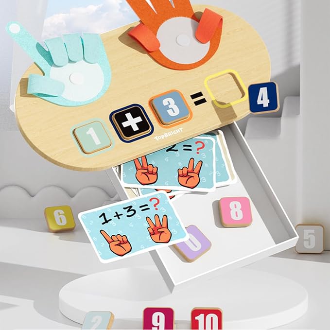 TOP BRIGHT Preschool Learning Toys for Toddlers 2-4, Montessori Toys for 3-5 Year Old Boys Girls Birthday Gifts, Educational Math Manipulatives Number Counting Blocks