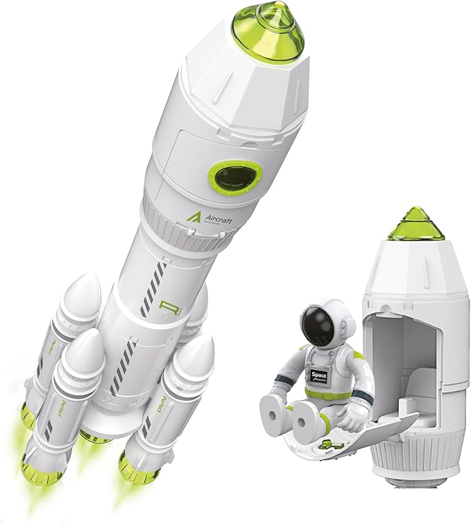 MOBIUS Toys Space Adventure Playset - STEM Rocket Ship with Astronaut Figures, Detachable Shuttle & Rover - Educational Space Exploration Toy for Kids Ages 3–8, Imaginative Learning Gift