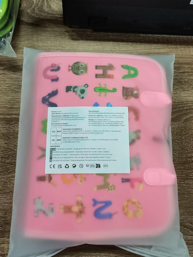 Busy Board Montessori Toys for 4 Years Old, Busy Books for Toddlers, Sensory Board Quiet Book Educational Activity Book for Toddlers 4-5, Toddler Travel Toys for Plane Car, Gifts for Boys Girls (Pink)