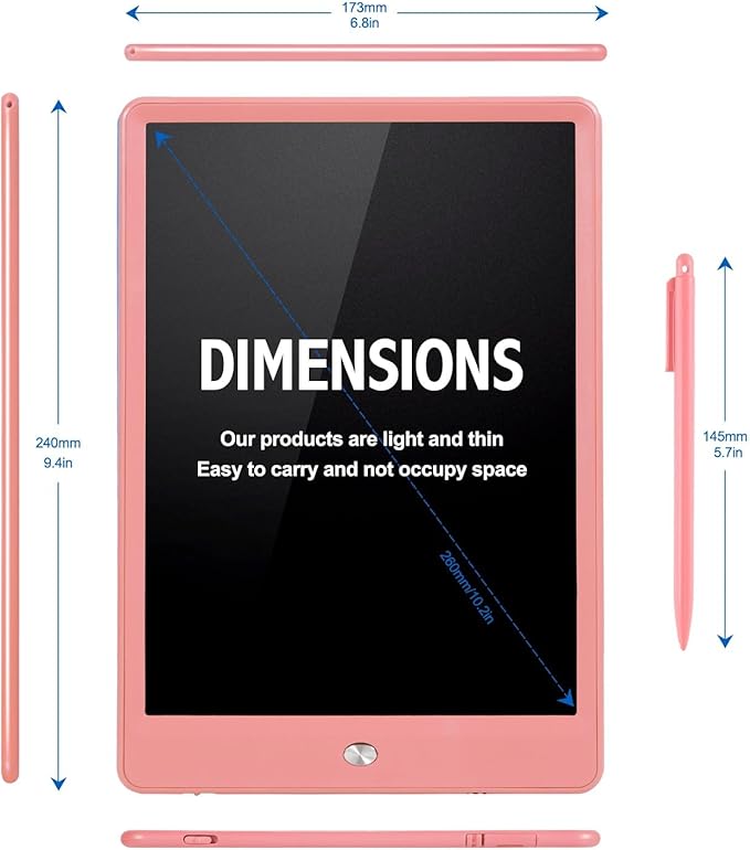 EooCoo LCD Writing Tablet for Kids, 10 Inch Colorful Doodle Board Drawing Pad 2 Pack, Learning Toys for Toddlers, No Mess Coloring Books for Travel, Stocking Stuffers for Toddler