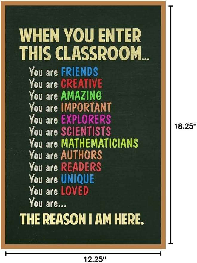 When You Enter This Classroom Educational Rules Teacher Supplies for Classroom School Decor Teaching Toddler Kids Elementary Learning Decorations Laminated Dry Erase Sign Poster 12x18 inch