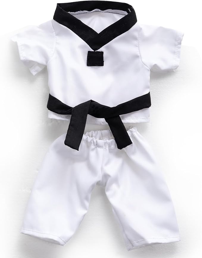 HollyHOME Taekwondo Bear Stuffed Animal Teddy Bear Plush in Taekwondo Uniform Martial Arts Plush Toy Gift for Kids and Taekwondo Lover 16inches