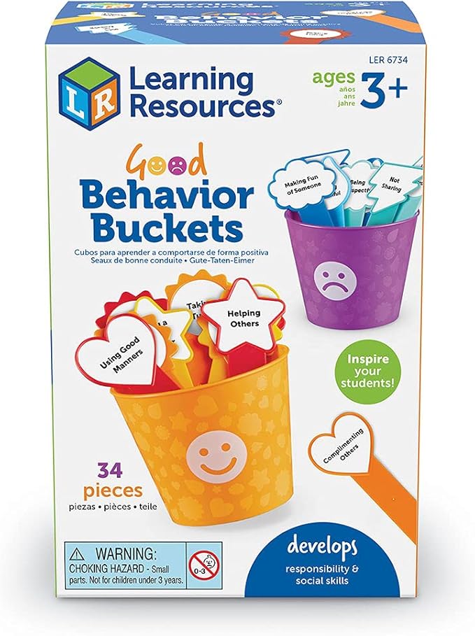 Learning Resources Good Behavior Buckets - Montessori Toys, Calm Down Corner Supplies, Social Emotional Learning Skills Games, Behavior Management Classroom Tools, Fine Motor Preschool, Kids Gifts