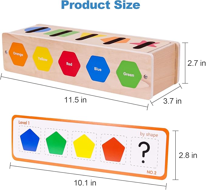 Montessori for Toddlers, Magnetic Color Shape Sorting Matching Box,Early Learning Toys,Wooden Educational Toy, Fine Motor Skills Toys for Boys Girls (Blue)