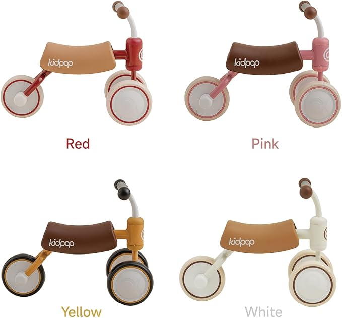 kidpop Bee Baby Balance Bike Toddler for 1 Year Old Kids Ride On Toys First Birthday Gift Toddler First Bike (White)