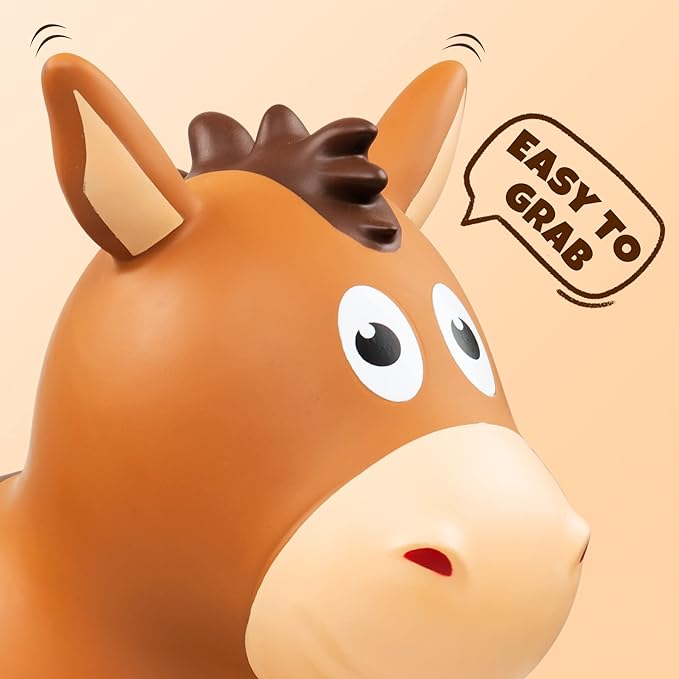 PlayZap Bouncy Horse Hopper, Bouncy Animals Hopper for Toddlers, Inflatable Jumping Ride on Bouncer, Kids Hopping Toys for 18M 2 3 Years Old Boys Girls Gifts