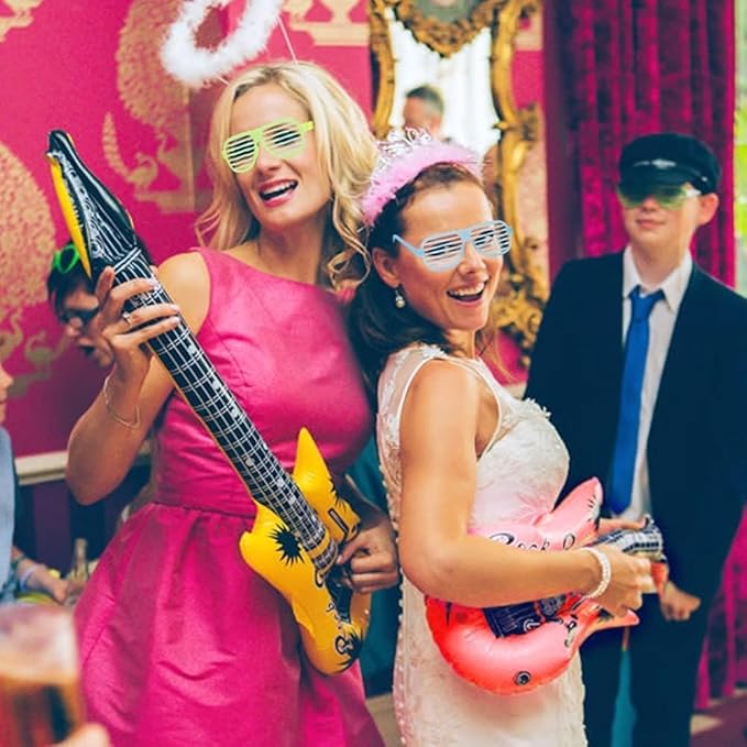 Inflatable Musical Balloons Photo Booth Props Guitar Christmas Halloween Decoration Saxophone Microphone Balloon Instrument Toys, Party Supplies Favors Decorations