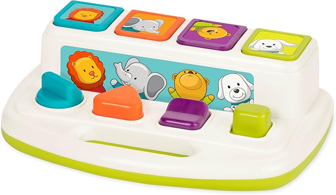 Battat – Cause-and-Effect Toy – Developmental Toy With Buttons & Colors – Color Sorting Animal Toys – For Kids, Toddlers, Babies – 18+ Months – Pop – Up Pals