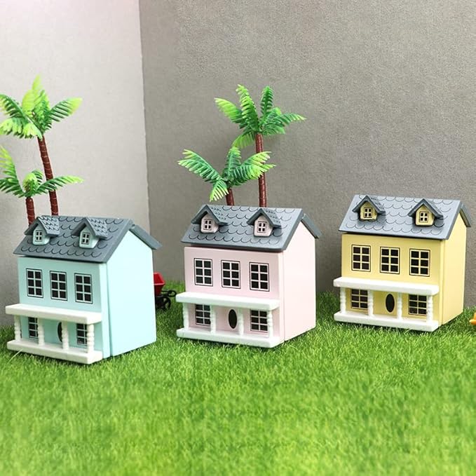 AirAds Dollhouse Miniature Wooden House (Price Each) (Pink)