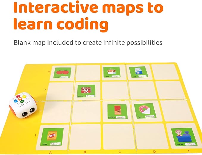 Matatalab Activity Box for The Tale-Bot Pro Coding Robot Set, 6 Double-Sided Interactive Cards with 10 Themes, 98 Stickers, 32 Command Cards, Educational STEM Games for Children Aged 3-6