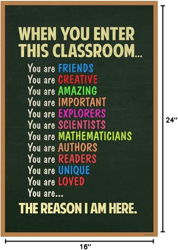When You Enter This Classroom Poster For Affirmation Station Empowerment Wall Decor Must Haves Door Decorations Welcome Positive Poster For Teacher Expectations Cool Wall Art Print Poster 16x24