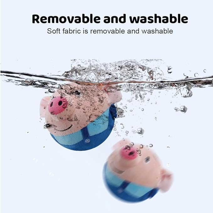 Moving Pet Plush Toys, USB Rechargeable Interactive Dog Toys, Moving Plush Squeaky Toys for Small Medium Large Dogs (Red Pig)