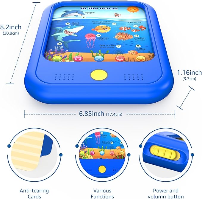Kids Learning Tablet Educational Learning Pad for Toddlers 2-5 to Learn Alphabets, Numbers, Foods, Time, Music, Talking Cards for Toddlers,Learning Educational Toy Kids Gifts