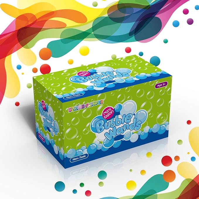 SpringFlower 66 Pieces Mini Bubble Wands,Bubble Party Favors Assortment Toys for Kids,Themed Birthday, Halloween, Goodie Bags, Carnival Prizes, Wedding,Outdoor Gifts for Girls & Boys