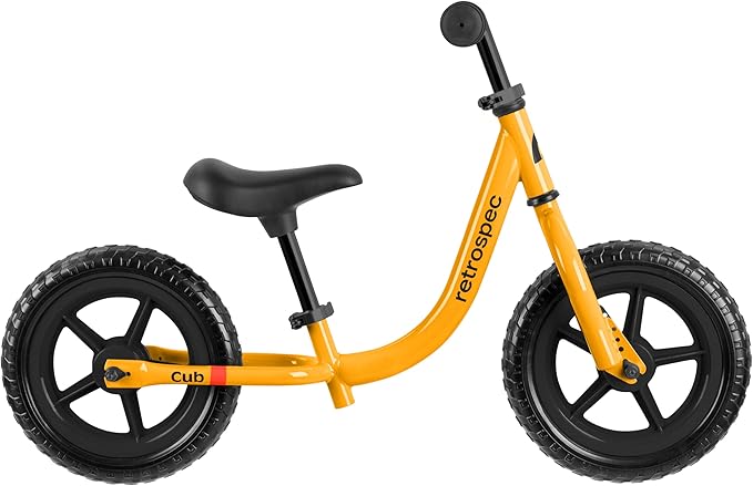 Retrospec Cub Toddler Balance Bike for Ages 18 Months - 3 Years - 12in No-Pedal Beginner Bicycle with Adjustable Seat, Puncture-Proof Tires & Safe Low Frame Design