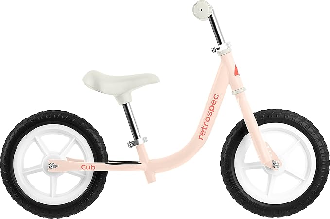 Retrospec Cub Toddler Balance Bike for Ages 18 Months - 3 Years - 12in No-Pedal Beginner Bicycle with Adjustable Seat, Puncture-Proof Tires & Safe Low Frame Design