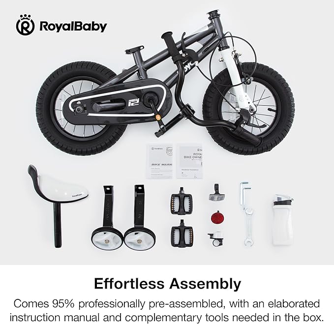 RoyalBaby Kids Bike Freestyle Classic & EZ Balance Pedal Switchable Bicycle, 12 14 16 18 Inch, 3-10 Years Toddler to Big Kids