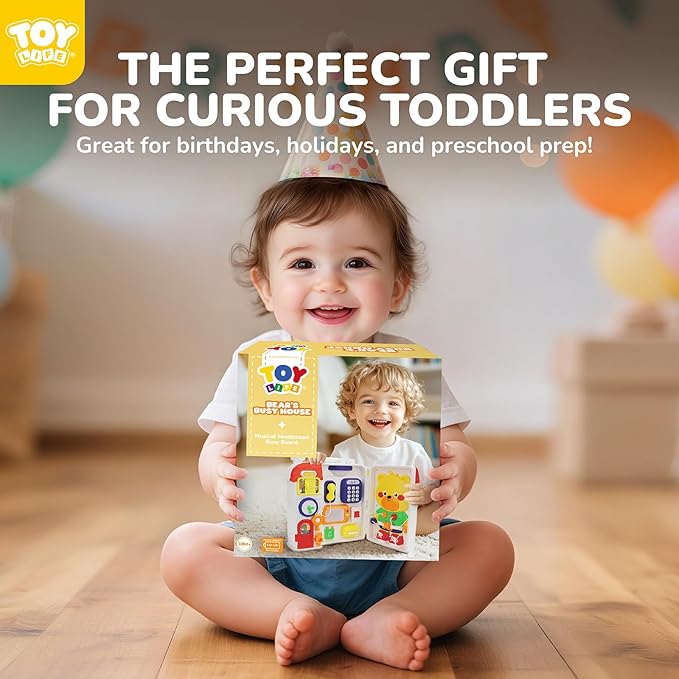 TOY Life Montessori Busy Board for 1-2 Year Old, 20‑in‑1 Baby Musical Toddler Toys, Fine‑Motor & Early Educational Baby Montessori Toys for Toddler 1‑3 Year Old Boys Girls Christmas Birthday Gift