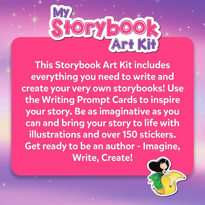 Skillmatics Storybook Art Kit - Create Fairytale Stories, DIY Craft & Writing Kit with 300+ Stickers, Scrapbooking & Journal Activity, Christmas Gifts for Kids Ages 5, 6, 7, 8, 9, 10