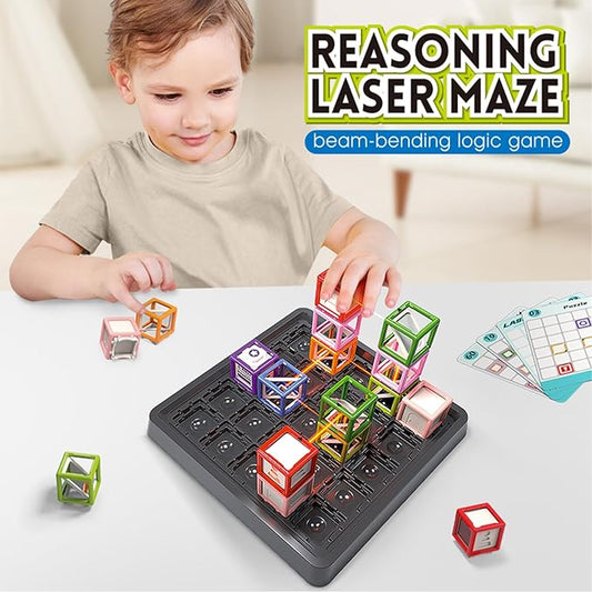 2025 New Laser Maze Reasoning Game, STEM Toys for Ages 8-13 with 60+ Challenges Puzzle Game, Board Games for 8-13 Years Old Children Gift, Learning Education Toys for Space & Logic - 37 Pcs