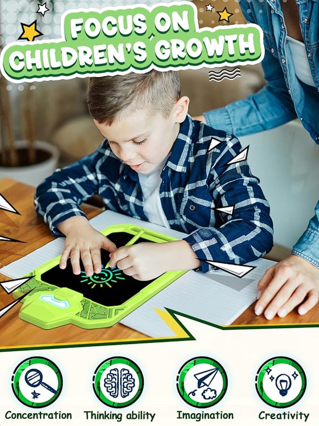 LCD Writing Tablet Doodle Board 10 Inch, Colorful Drawing Pad, Electronic Drawing Tablet, Drawing Pads,Travel Gifts for Kids Ages 3 4 5 6 7 8 Year Old Girls Boys (Powerful Warrior)