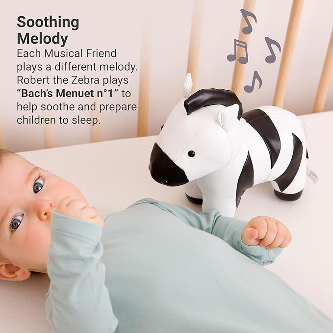 Little Big Friends Musical Baby Toy – Soft Plush Pull-String Cord Classical Toy for Baby & Toddlers | Soothing Stuffed Cuddly Animal Gift | Robert The Zebra