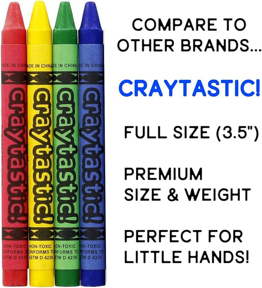 (450) 4-Packs of Premium Crayons (Red, Green, Blue, Yellow) SAFETY TESTED COMPLIANT WITH ASTM D-4236 (1800 Total Crayons)