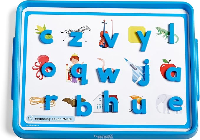 hand2mind Alphabet Word Work Small Group Set, Lowercase Magnetic Letters, Magnetic Letter Trays, Phonics Manipulatives, Phonemic Awareness Activities, Science of Reading Classroom Materials (Set of 6)