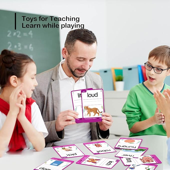 WJPC 55 Cards, 106PCS High Frequency Sight Words Flash Cards (Second-Grade), 1st, 2nd, 3rd Grade, 7,8,910,11 Years Ages Kids Boys Girls for Reading, Write, Association, Sentence Making