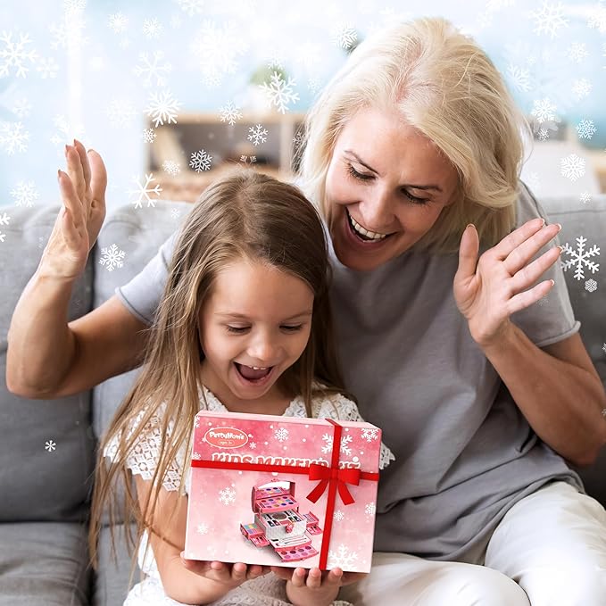 PERRYHOME Kids Makeup Set for Girl 56 Pcs Washable Real Cosmetic, Non-Toxic Frozen Toys Toddler Makeup Kit, Princess Dress up Christmas & Birthday Girl Gift for 3 4 5 6 7 8 9 10 11 12 Year Old Girls