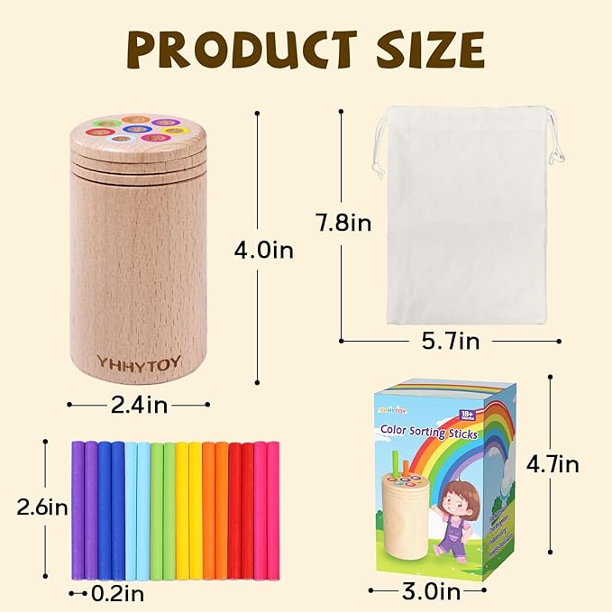 Montessori Toys for 1+ Year Old, Toddler 18 Month Old Toy Color Sorting Preschool Learning Activities, Fine Motor Skills Sensory Toys for Toddlers 1-3, 1 2 3 Year Old Girl Boy Baby Gifts