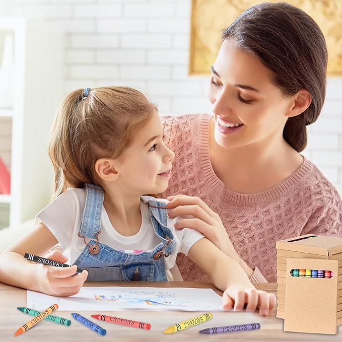 10 Packs Crayons Bulk Christmas 8 Color Crayon Individual Packs Mini Wrapped Wax for Birthday Party Supplies Teachers Classroom