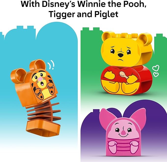 LEGO DUPLO Disney Winnie The Pooh’s Birthday Party Building Set - Baby Toy for 18 Months and Up - Sensory Toys to Inspire Imaginative Play - Building Blocks for Toddlers 1-3 - 10457