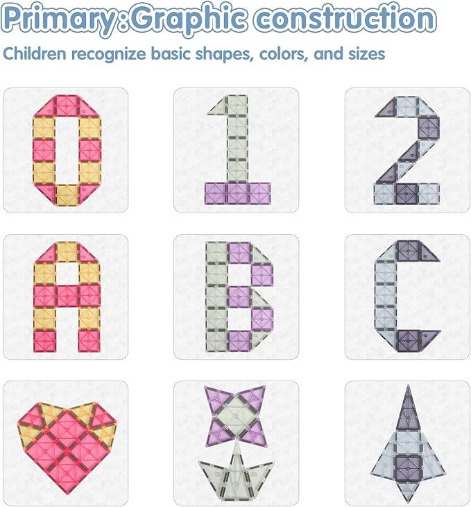 Magnetic Tiles 40pcs Morandi 3D Building Tiles Kids Toys for 3 4 5 6 7 8+ Years Old Boys Girls Magnet Toys STEM Educational Learning Magnet Toy Set