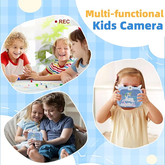 Kids Instant Print Camera with 3 Rolls Print Paper, 1080P Videos Selfie Digital Camera 32G Card, Christmas Birthday Gifts for 3-14 Year Old Boys Girls, Toys for Kids Age 3 4 5 6 7 8 9 10