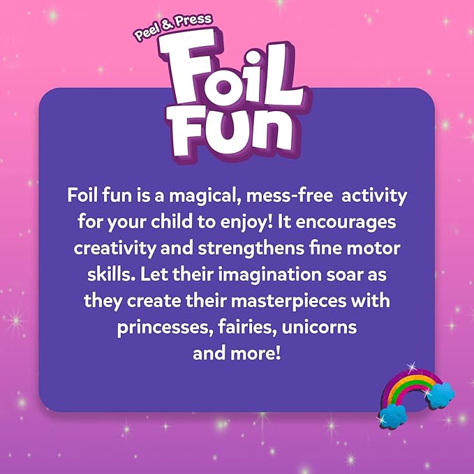 Skillmatics Foil Fun - Unicorns & Princesses, No Mess Art for Kids, Craft Kits & Christmas Fun Supplies, DIY Creative Activity, Travel Toys, Gifts for Ages 4, 5, 6, 7, 8, 9