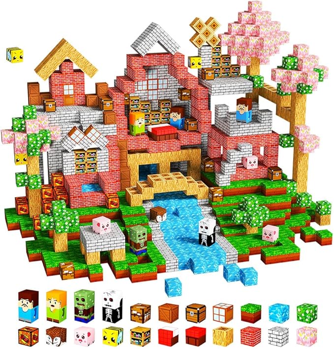 150PCS Magnetic Blocks, Stacking Magnets for Kids, Sensory Toy for Learning Toys, STEM Sensory Travel Magnet Building Toys for Toddlers