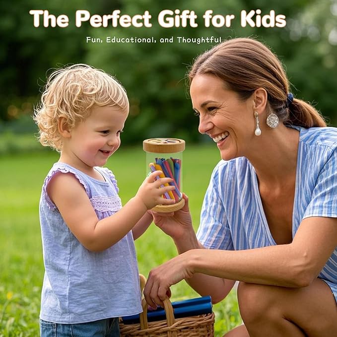 Montessori Shape & Color Sorting Montessori Toys for Toddlers 3, Wooden Fine Motor Skills Sensory Toy Preschool Learning Toys Travel Gift for Boys and Girls (Acrylic Set)