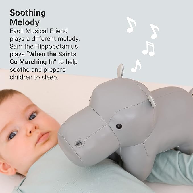 Little Big Friends Musical Baby Toy – Soft Plush Pull-String Cord Classical Toy for Baby & Toddlers | Soothing Stuffed Cuddly Animal Gift | Sam The Hippopotamus